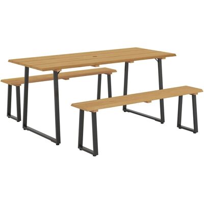 Outsunny Sitzgruppe Tannenholz Stahl 178L x 76B x 77H cm Naturholz Outsunny Sitzgruppe Tannenholz Stahl 178L x 76B x 77H cm Naturholz