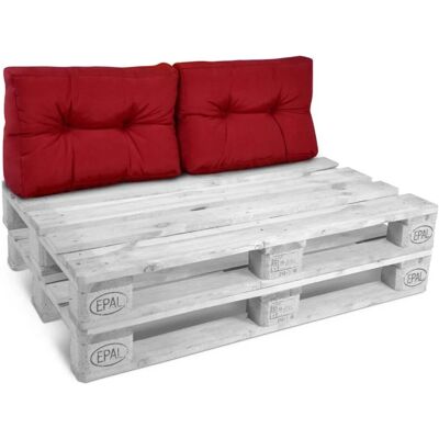 Beautissu ECO Style Palettenkissen Rücken 60x40x10cm Rot 2tlg Beautissu ECO Style Palettenkissen Rücken 60x40x10cm Rot 2tlg