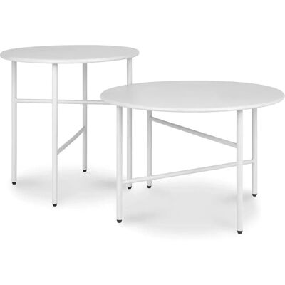 Bomoe Finn Beistelltisch Ø 44x46cm + Ø 53x36cm Weiß 2tlg Bomoe Finn Beistelltisch Ø 44x46cm + Ø 53x36cm Weiß 2tlg