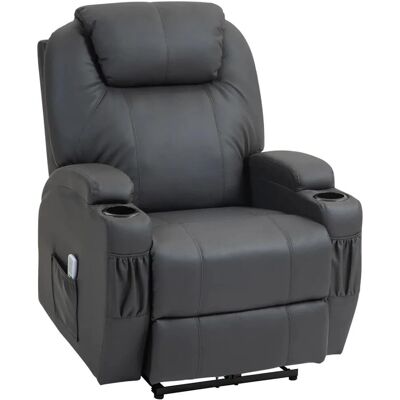 HOMCOM Relaxsessel mit Massagefunktion Elektrisch Kunstleder Dunkelgrau HOMCOM Relaxsessel mit Massagefunktion Elektrisch Kunstleder Dunkelgrau