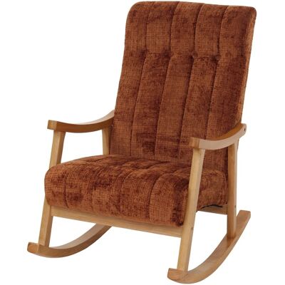 MCW Schaukelstuhl K10 Holz MVG Stoff/Textil Chenille 465g/m² Terrakotta Gestell Natur MCW Schaukelstuhl K10 Holz MVG Stoff/Textil Chenille 465g/m² Terrakotta Gestell Natur