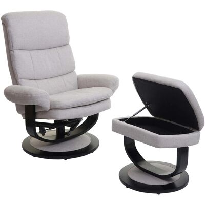 MCW Relaxsessel C16 Hocker mit Staufach Stoff/Textil Creme-Beige MCW Relaxsessel C16 Hocker mit Staufach Stoff/Textil Creme-Beige