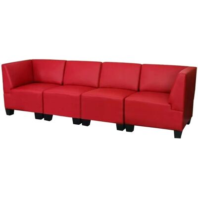 MCW Modular 4-Sitzer Moncalieri Rot Hohe Armlehnen MCW Modular 4-Sitzer Moncalieri Rot Hohe Armlehnen