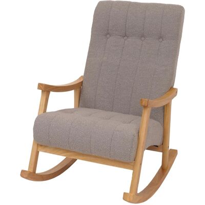MCW Schaukelstuhl K10 Holz MVG Stoff/Textil Bouclé 450g/m² Grau Gestell Natur MCW Schaukelstuhl K10 Holz MVG Stoff/Textil Bouclé 450g/m² Grau Gestell Natur