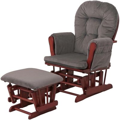 MCW Relaxsessel C76 mit Hocker Stoff Cord Öko-Tex Dunkelgrau Gestell Dunkel MCW Relaxsessel C76 mit Hocker Stoff Cord Öko-Tex Dunkelgrau Gestell Dunkel