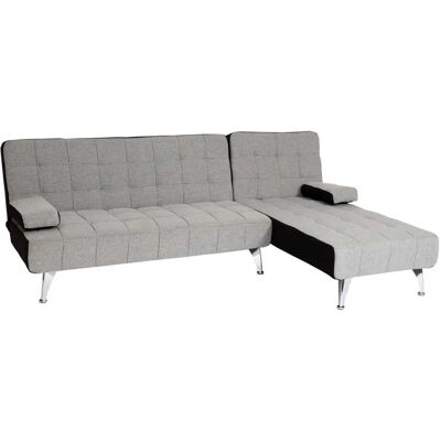MCW Schlafsofa K22 Stoff/Textil Hellgrau Schwarz MCW Schlafsofa K22 Stoff/Textil Hellgrau Schwarz