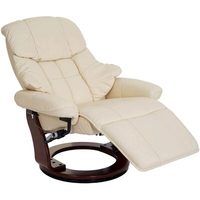 Robas Lund MCA Relaxsessel Calgary 2 Echtleder 150kg Belastbar Creme Walnuss-Optik Robas Lund MCA Relaxsessel Calgary 2 Echtleder 150kg Belastbar Creme Walnuss-Optik