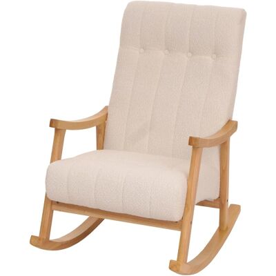 MCW Schaukelstuhl K10 Holz MVG Stoff/Textil Bouclé 450g/m² Creme Gestell Natur MCW Schaukelstuhl K10 Holz MVG Stoff/Textil Bouclé 450g/m² Creme Gestell Natur