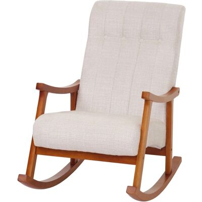 MCW Schaukelstuhl K10 Holz MVG Stoff/Textil Chenille 465g/m² Creme Gestell Walnuss-Optik MCW Schaukelstuhl K10 Holz MVG Stoff/Textil Chenille 465g/m² Creme Gestell Walnuss-Optik