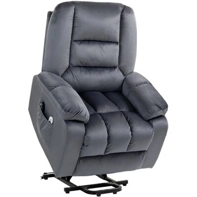 HOMCOM Fernsehsessel mit Aufstehhilfe Polyester Metall Grau 85L x 94B x 107H cm HOMCOM Fernsehsessel mit Aufstehhilfe Polyester Metall Grau 85L x 94B x 107H cm