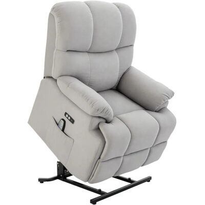 HOMCOM Sessel mit Aufstehhilfe Polyester Mehrschichtenplatte Stahl Grau HOMCOM Sessel mit Aufstehhilfe Polyester Mehrschichtenplatte Stahl Grau