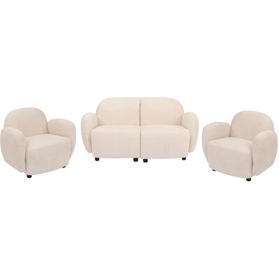 MCW Wohnzimmer-Set P33 Stoff/Textil Chenille Öko-Tex Creme MCW Wohnzimmer-Set P33 Stoff/Textil Chenille Öko-Tex Creme