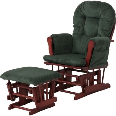 MCW Relaxsessel C76 mit Hocker Stoff Cord Öko-Tex Grün Gestell Dunkel MCW Relaxsessel C76 mit Hocker Stoff Cord Öko-Tex Grün Gestell Dunkel