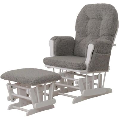 MCW Relaxsessel C76 Stoff Bouclé Öko-Tex Grau Gestell Weiß MCW Relaxsessel C76 Stoff Bouclé Öko-Tex Grau Gestell Weiß