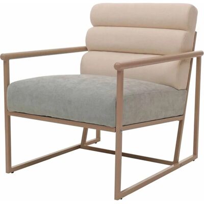 MCW Lounge-Sessel O38 Beige Polster Blau-Grün MCW Lounge-Sessel O38 Beige Polster Blau-Grün