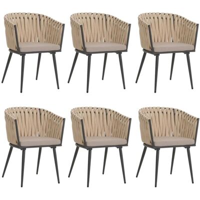 MCW Esszimmerstuhl N38 6er-Set Creme Kissen Hellbraun MCW Esszimmerstuhl N38 6er-Set Creme Kissen Hellbraun