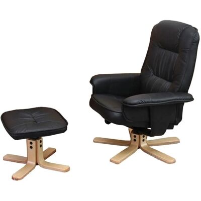 MCW Relaxsessel H56 mit Hocker Schwarz MCW Relaxsessel H56 mit Hocker Schwarz