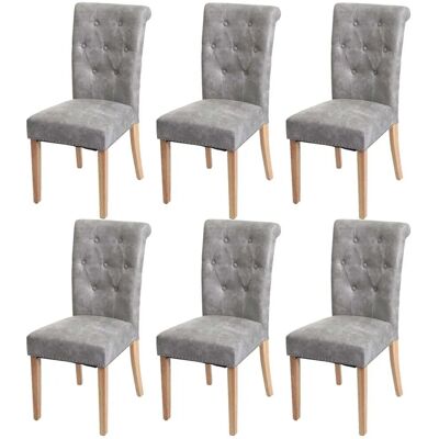 MCW - Chesterfield II - Hellgrau Stoff - Holzbeine - Dining chairs MCW - Chesterfield II - Hellgrau Stoff - Holzbeine - Dining chairs