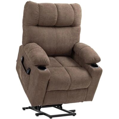 HOMCOM Sessel mit Aufstehhilfe Polyester Metall Braun 91L x 95B x 109H cm HOMCOM Sessel mit Aufstehhilfe Polyester Metall Braun 91L x 95B x 109H cm