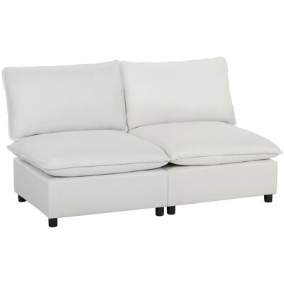HOMCOM 2-Sitzer-Sofa Kunstleder Schaumstoff 146L x 85B x 78H cm Grau HOMCOM 2-Sitzer-Sofa Kunstleder Schaumstoff 146L x 85B x 78H cm Grau