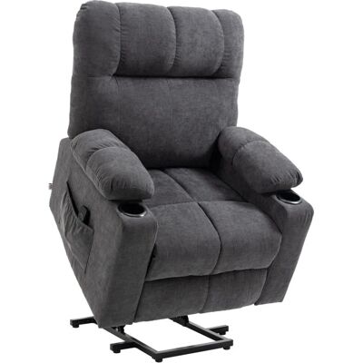 HOMCOM Sessel mit Aufstehhilfe Polyester Metall Dunkelgrau 91L x 95B x 109H cm HOMCOM Sessel mit Aufstehhilfe Polyester Metall Dunkelgrau 91L x 95B x 109H cm