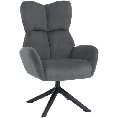 MCW Loungesessel Q54 Drehbar Metall Cord Dunkelgrau MCW Loungesessel Q54 Drehbar Metall Cord Dunkelgrau