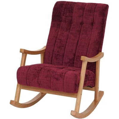 MCW Schaukelstuhl K10 Holz MVG Stoff/Textil Chenille 465g/m² Bordeaux Gestell Natur MCW Schaukelstuhl K10 Holz MVG Stoff/Textil Chenille 465g/m² Bordeaux Gestell Natur