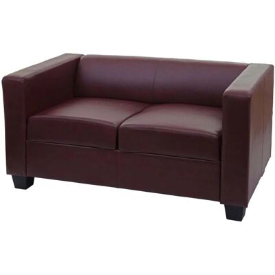 MCW 2er Sofa Lille Kunstleder Rot-Braun MCW 2er Sofa Lille Kunstleder Rot-Braun