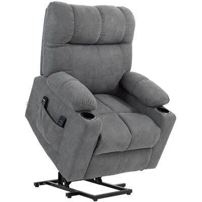 HOMCOM Sessel mit Aufstehhilfe Polyester Metall Grau 91L x 95B x 109H cm HOMCOM Sessel mit Aufstehhilfe Polyester Metall Grau 91L x 95B x 109H cm