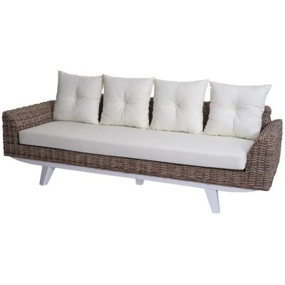MCW M32 Natur Kubu Rattan 4-Sitzer - Sofa MCW M32 Natur Kubu Rattan 4-Sitzer - Sofa