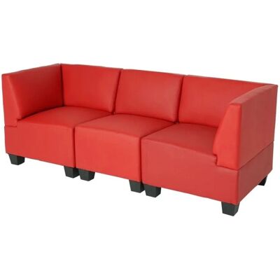 MCW Modular 3-Sitzer Sofa Moncalieri Rot Hohe Armlehnen MCW Modular 3-Sitzer Sofa Moncalieri Rot Hohe Armlehnen