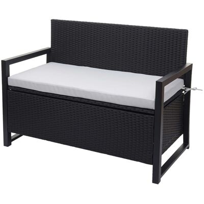 MCW Poly-Rattan 2er Sitzbank F39 anthrazit Kissen Grau MCW Poly-Rattan 2er Sitzbank F39 anthrazit Kissen Grau