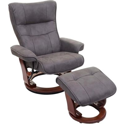 MCA Relaxsessel Montreal Stoff/Textil 130kg Belastbar Dunkelgrau Walnussfarben MCA Relaxsessel Montreal Stoff/Textil 130kg Belastbar Dunkelgrau Walnussfarben