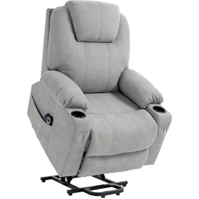 HOMCOM Elektrischer Aufstehsessel Polyester Hellgrau 90L x 101B x 107H cm HOMCOM Elektrischer Aufstehsessel Polyester Hellgrau 90L x 101B x 107H cm