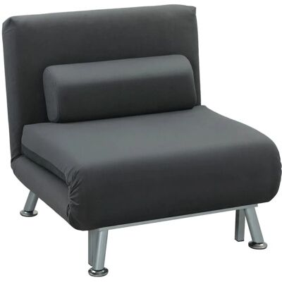 HOMCOM Schlafsessel Klappsessel mit Bettfunktion Rückenkissen Relaxsessel Dunkelgrau HOMCOM Schlafsessel Klappsessel mit Bettfunktion Rückenkissen Relaxsessel Dunkelgrau