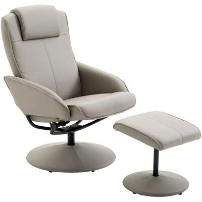 HOMCOM Relaxsessel 360 Grad Drehbar mit Fußstütze Grau L78 x B71x H101 cm HOMCOM Relaxsessel 360 Grad Drehbar mit Fußstütze Grau L78 x B71x H101 cm