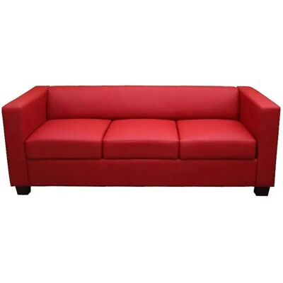 MCW 3er Sofa Lille Kunstleder Rot MCW 3er Sofa Lille Kunstleder Rot