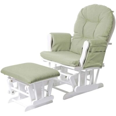 MCW C76 Relaxsessel - Hellgrün, Weißer Rahmen, Schaukel-Funktion MCW C76 Relaxsessel - Hellgrün, Weißer Rahmen, Schaukel-Funktion