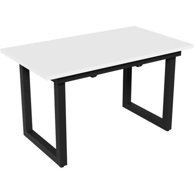 Merax Ausziehbarer Esstisch 140 180 cm Industrie Design Weiß Schwarz Merax Ausziehbarer Esstisch 140 180 cm Industrie Design Weiß Schwarz