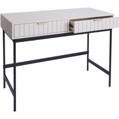 MCW Konsolentisch O41 Industrial Schublade Melamin 85x100x40cm Holzoptik Weiß MCW Konsolentisch O41 Industrial Schublade Melamin 85x100x40cm Holzoptik Weiß
