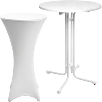 Beautissu Sylt Stehtisch Ø 80cm Weiß mit Stella Stehtischhusse Ø 80cm Weiß Beautissu Sylt Stehtisch Ø 80cm Weiß mit Stella Stehtischhusse Ø 80cm Weiß
