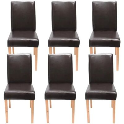 MCW Esszimmerstuhl Littau 6er-Set Leder Braun Helle Beine MCW Esszimmerstuhl Littau 6er-Set Leder Braun Helle Beine