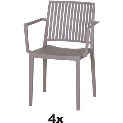 Siena Garden Stapelsessel-Set Lane 4-teilig Taupe Siena Garden Stapelsessel-Set Lane 4-teilig Taupe