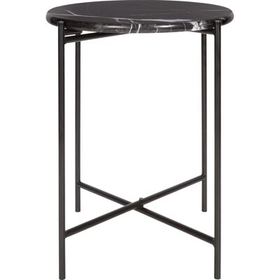 Beistelltisch mit Marmorplatte Midnight Mystery Ø 43 cm H: 50 cm Schwarz Beistelltisch mit Marmorplatte Midnight Mystery Ø 43 cm H: 50 cm Schwarz
