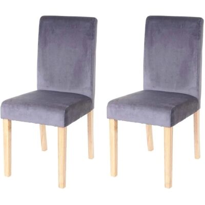 MCW Esszimmerstuhl Littau Samt 2er-Set Grau Helle Beine MCW Esszimmerstuhl Littau Samt 2er-Set Grau Helle Beine