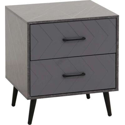MCW Nachttisch N89 Fischgrätenmuster Melamin Holz 55x48x40cm Marmor-Optik Grau MCW Nachttisch N89 Fischgrätenmuster Melamin Holz 55x48x40cm Marmor-Optik Grau