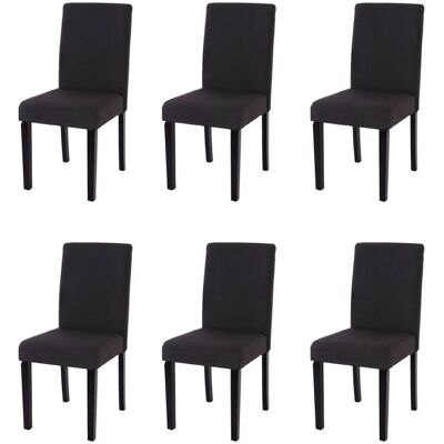 MCW Esszimmerstuhl Littau 6er-Set Textil Schwarz Dunkle Beine MCW Esszimmerstuhl Littau 6er-Set Textil Schwarz Dunkle Beine