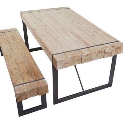 MCW Esszimmergarnitur A15 Esstisch mit 1x Sitzbank Naturfarben 180cm MCW Esszimmergarnitur A15 Esstisch mit 1x Sitzbank Naturfarben 180cm