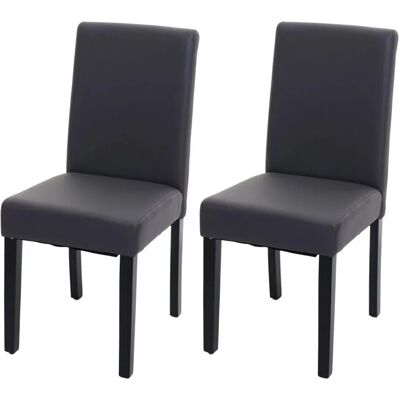 MCW Esszimmerstuhl Littau Kunstleder 2er-Set Kunstleder Grau Matt Dunkle Beine MCW Esszimmerstuhl Littau Kunstleder 2er-Set Kunstleder Grau Matt Dunkle Beine