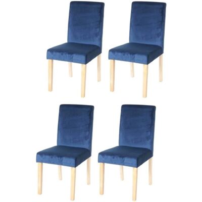Littau Velours Set aus 4 Esszimmerstühlen - Retro-Design Littau Velours Set aus 4 Esszimmerstühlen - Retro-Design